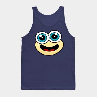 Anxious Funny Face Cartoon Tank Top